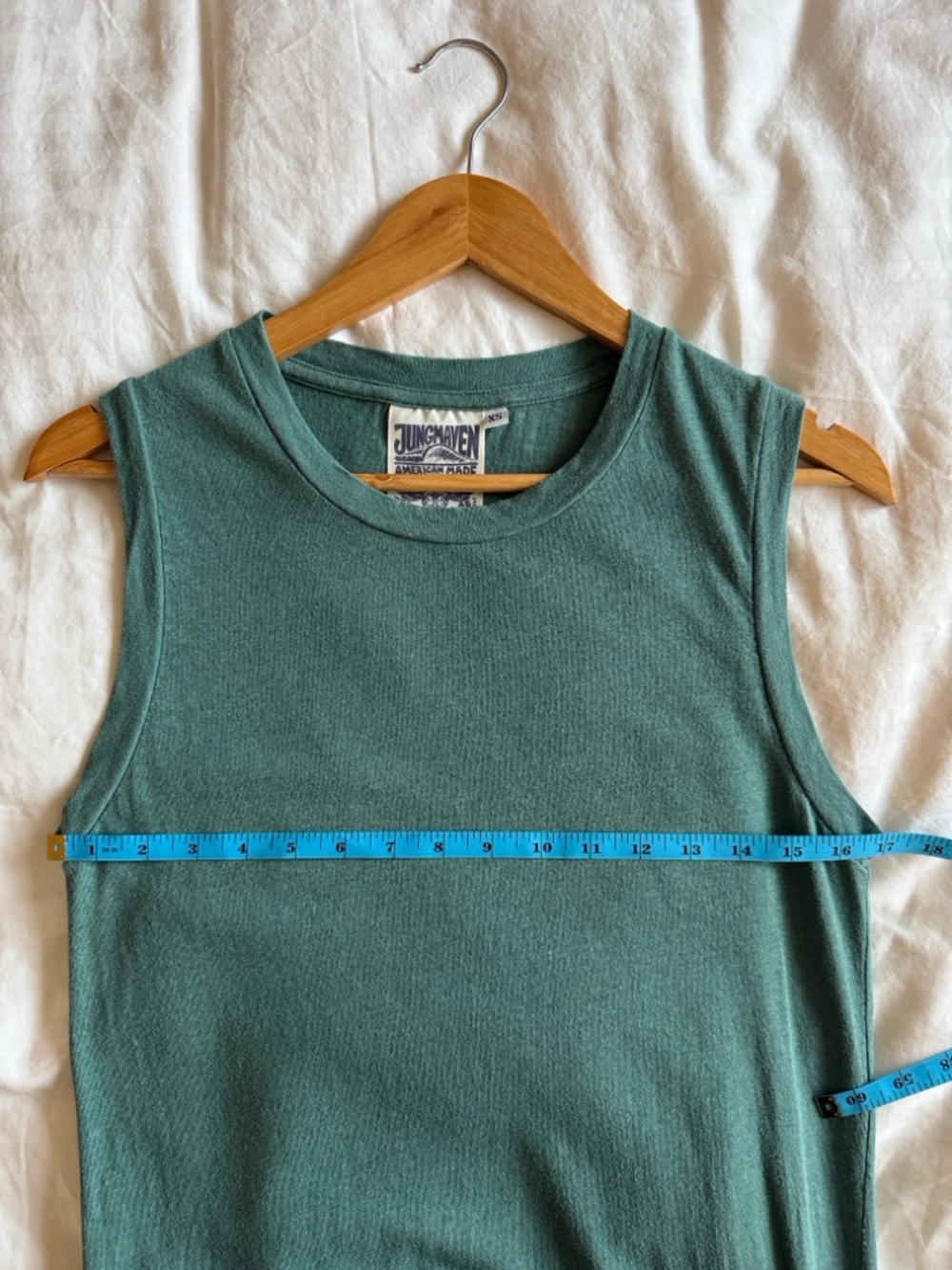 Jungmaven Hermosa hemp & organic cotton dress in discontinued color teal, XS - Picture 9 of 10